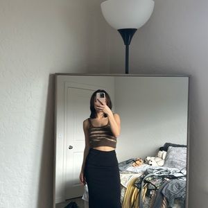 fuzzy tiger print cropped top